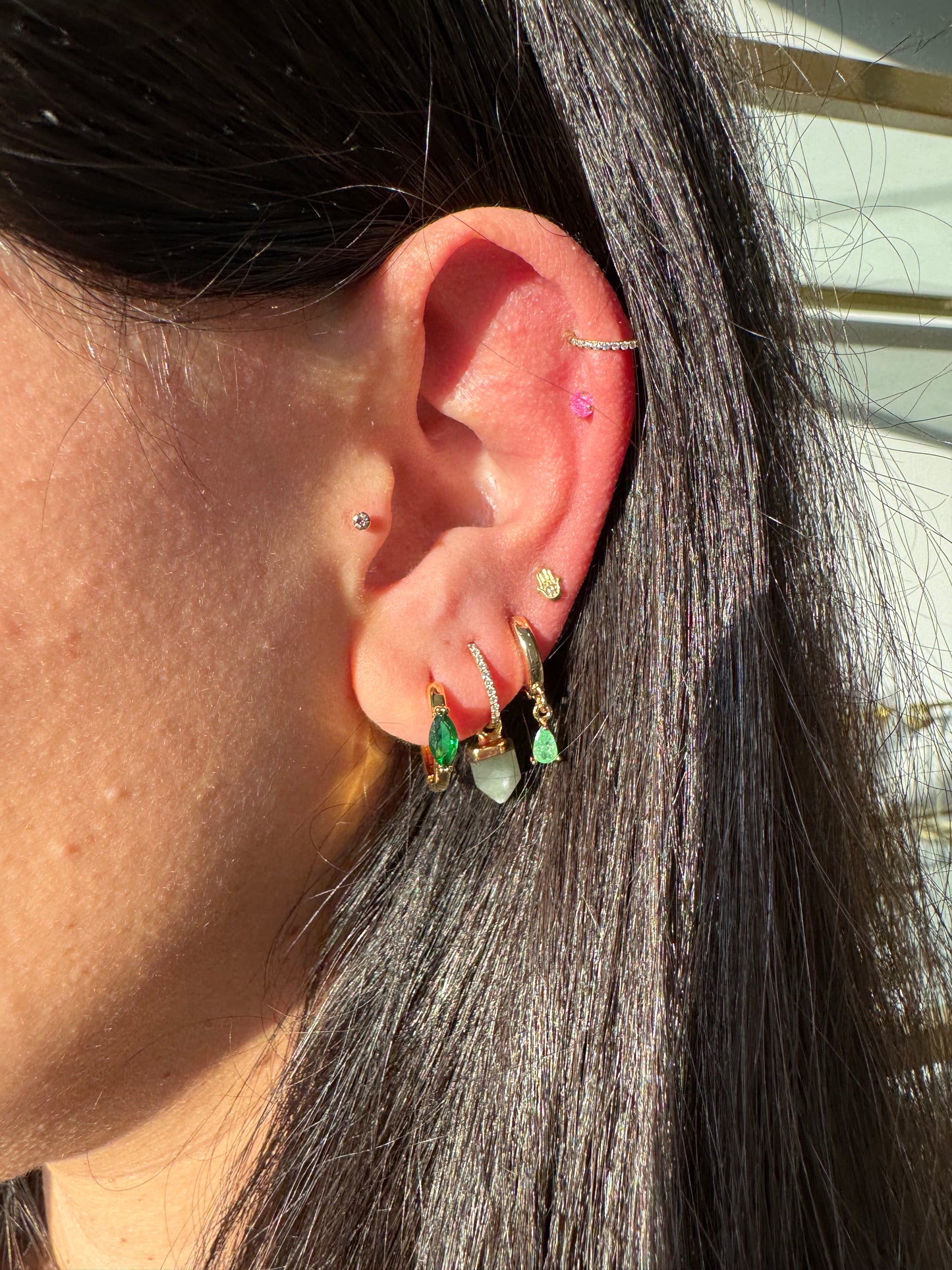 Green oval hoops