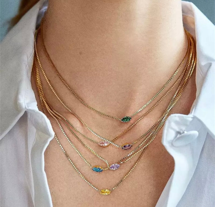 Aqua pietrina necklace