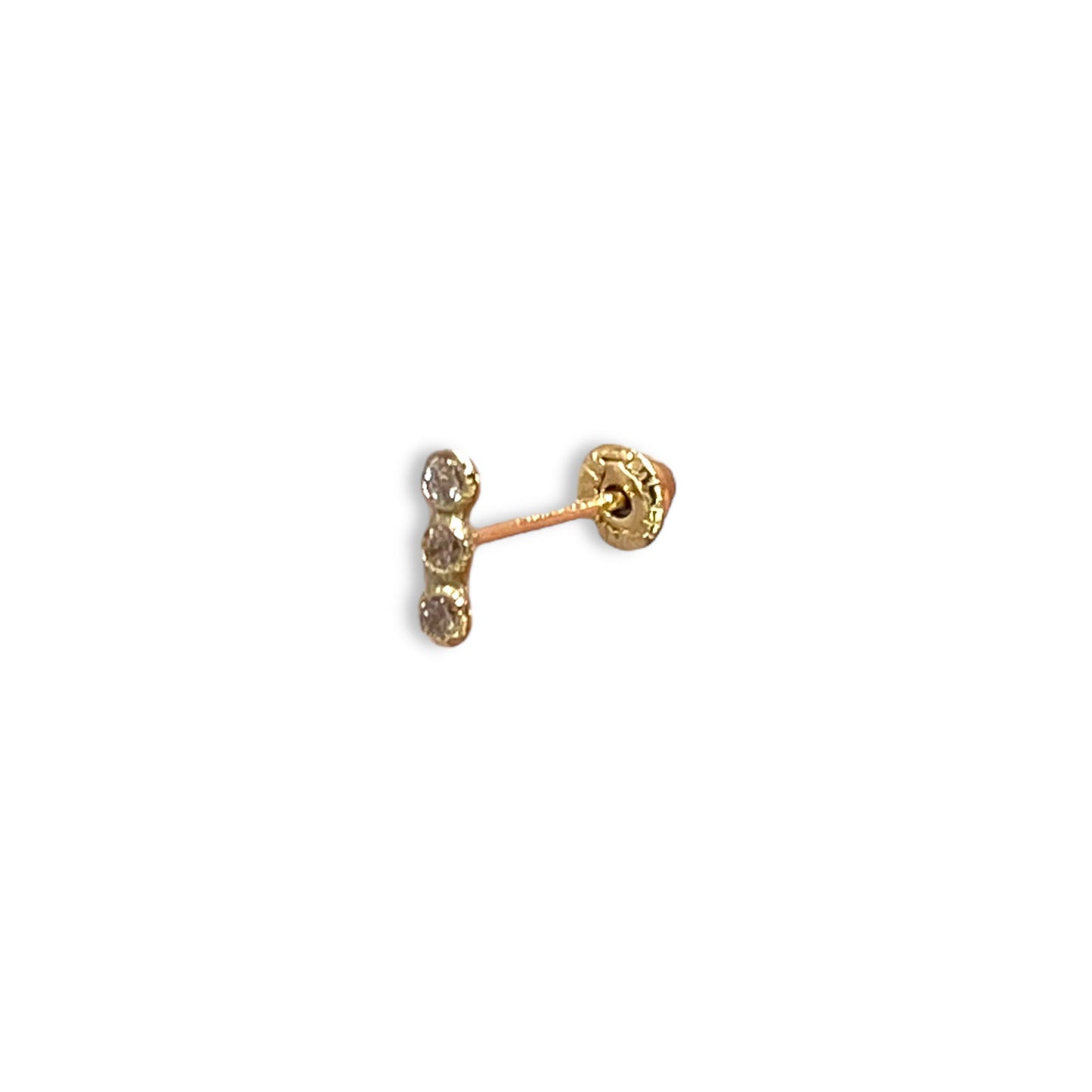 Piercing barrita pave oro 10k