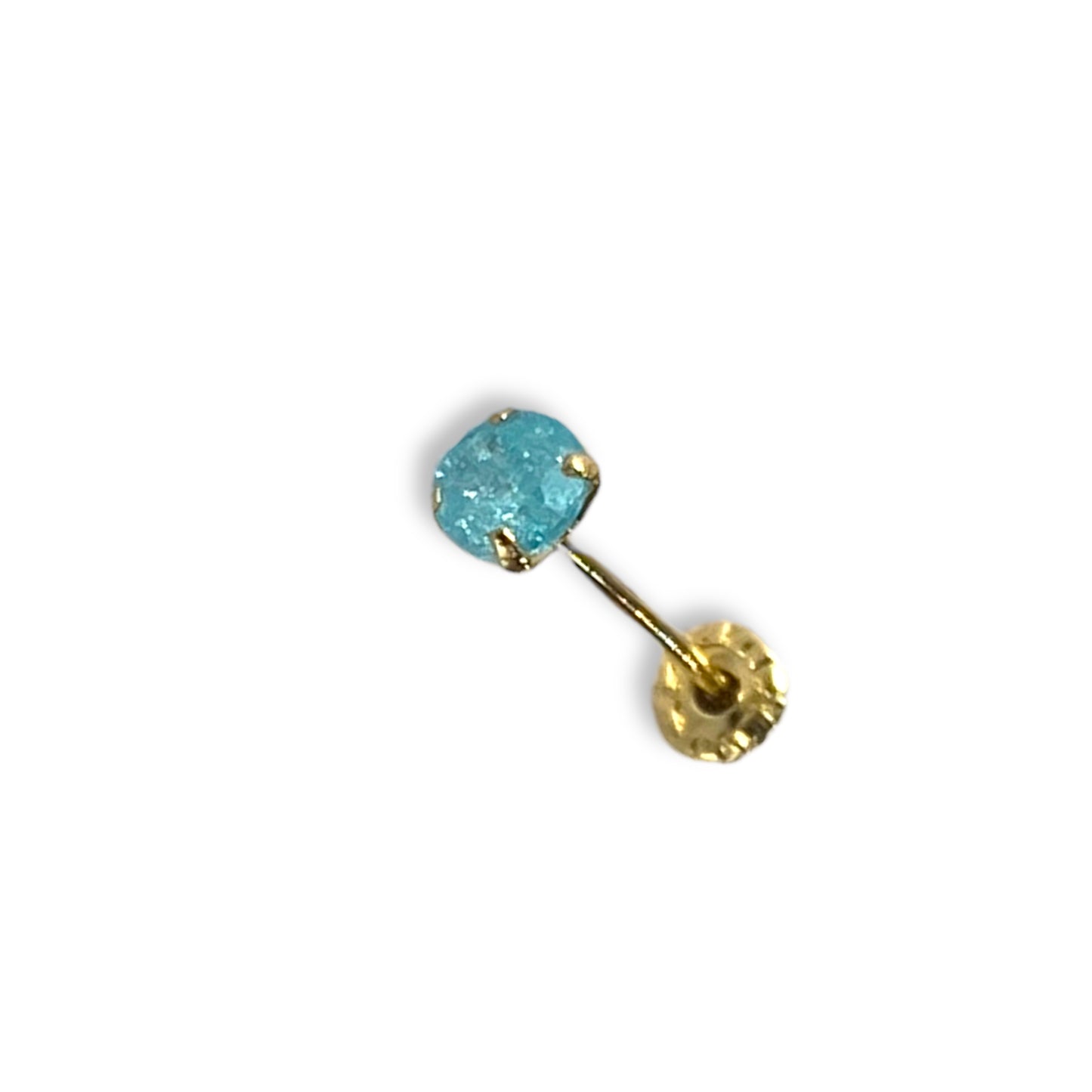 Piercing zirconia aqua 3mm oro