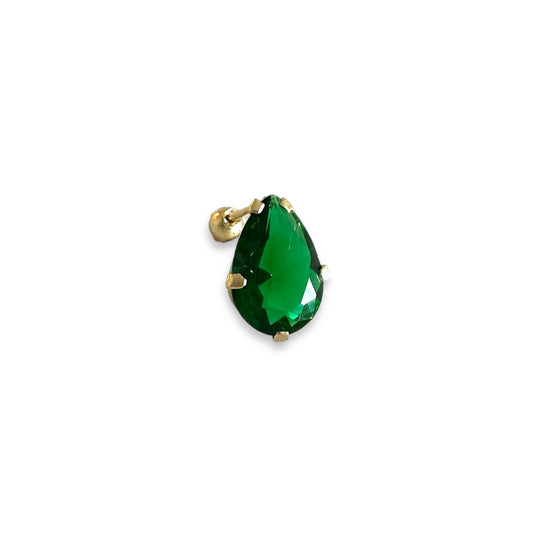 Piercing gota verde oro 10k