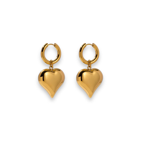 Golden heart earrings