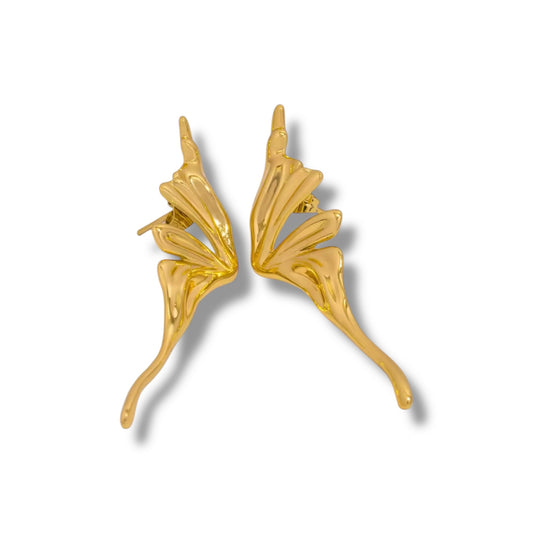 Golden butterfly earrings