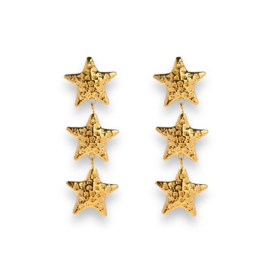 Triple starfish earrings