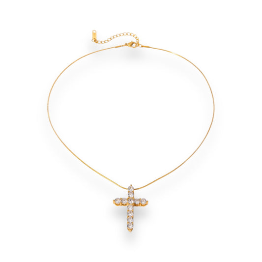 Golden cross necklace