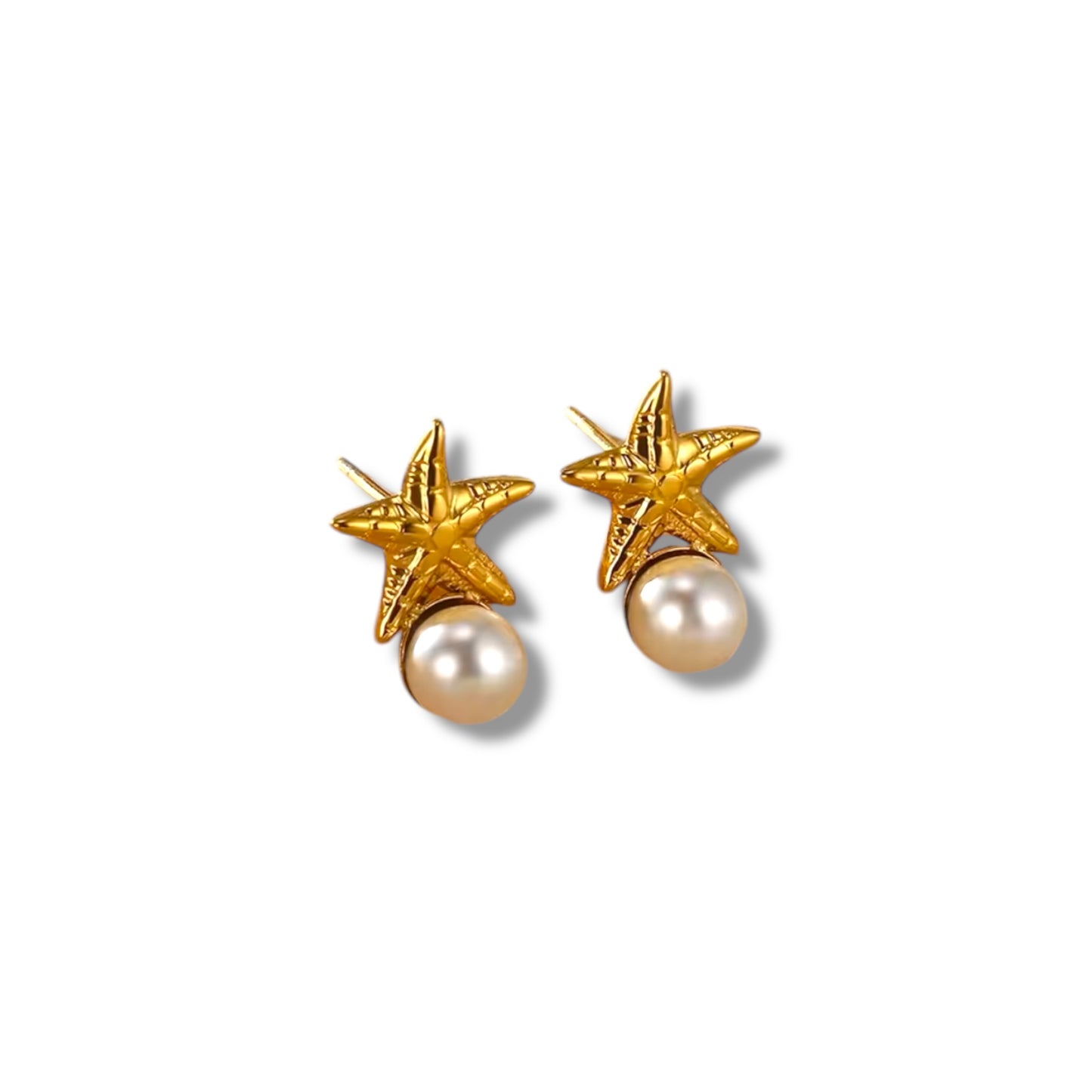 Starfish pearl earrings