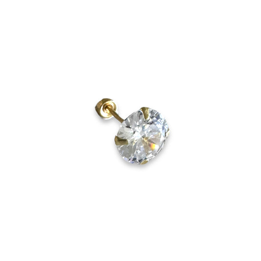 Piercing zirconia blanca 6mm oro 10k