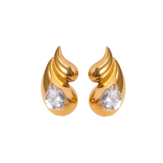 Double golden leah studs