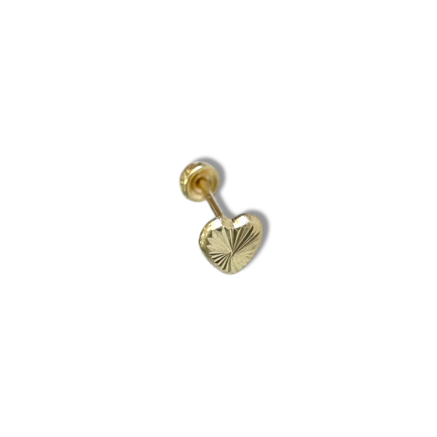 Piercing corazon textura oro 10k