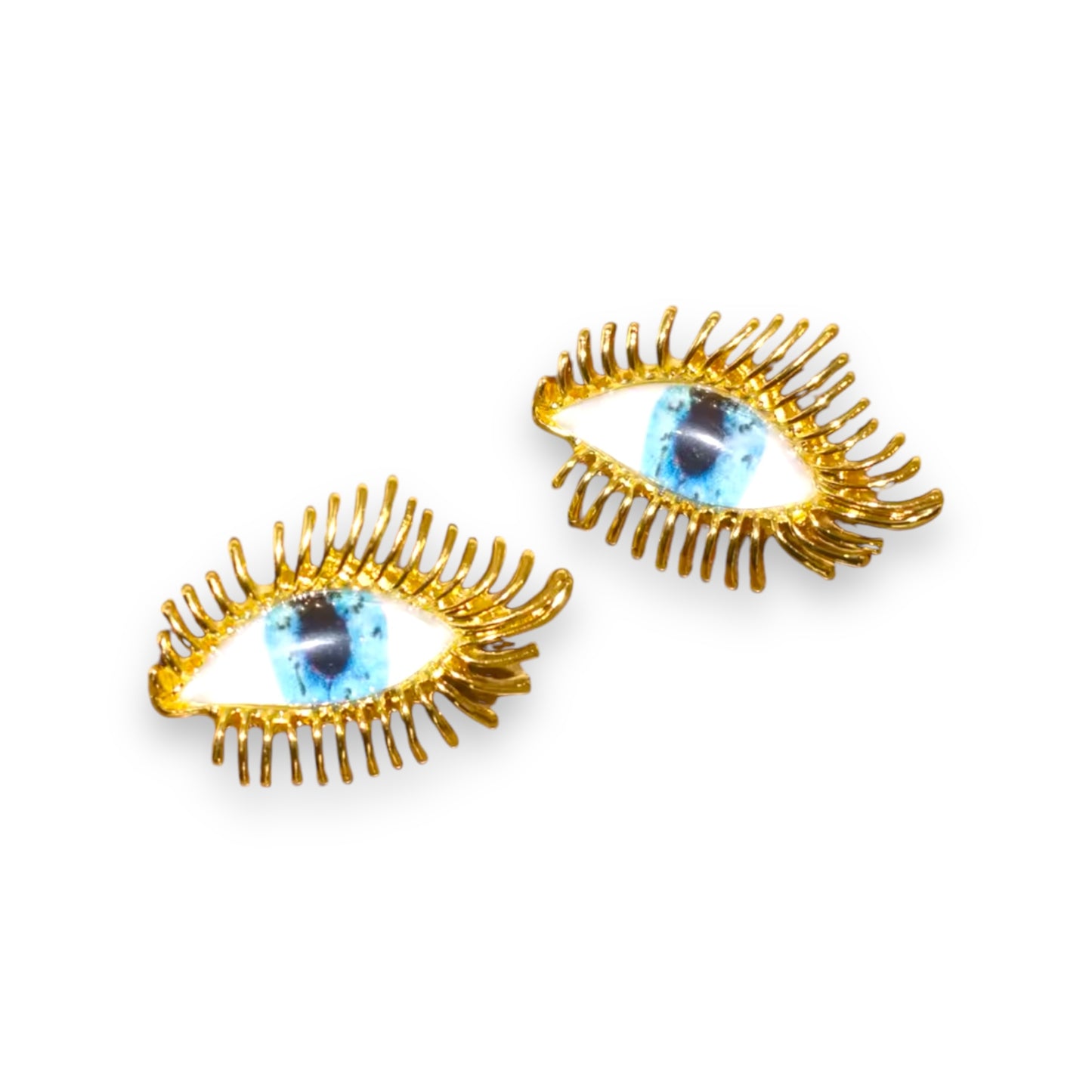 Blue eye statement earrings