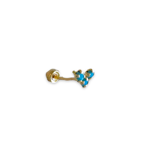 Piercing mini v turquesa oro 10k