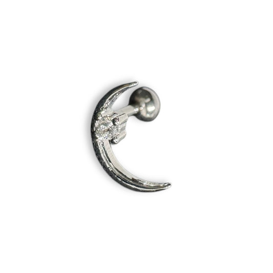 Piercing luna larga plateada