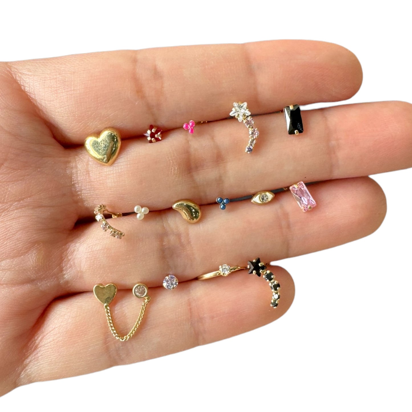 Piercing mini triangulo perla oro 10k