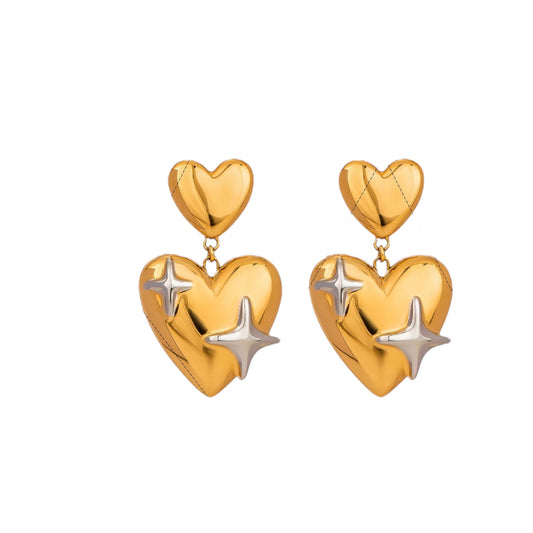 Double heart earrings