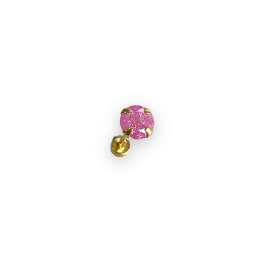 Piercing circonia rosa 4mm